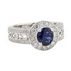Image 1 : 1.89 ctw Sapphire and Diamond Ring - Platinum