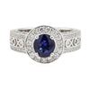 Image 2 : 1.89 ctw Sapphire and Diamond Ring - Platinum