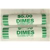 2-$5 ROLLS OF 2009-D ROOSEVELT DIMES BRILLIANT UNC