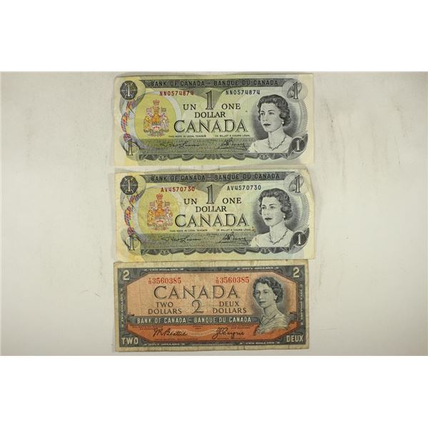 CANADA 2-1973-$1 AND 1-1954-$2