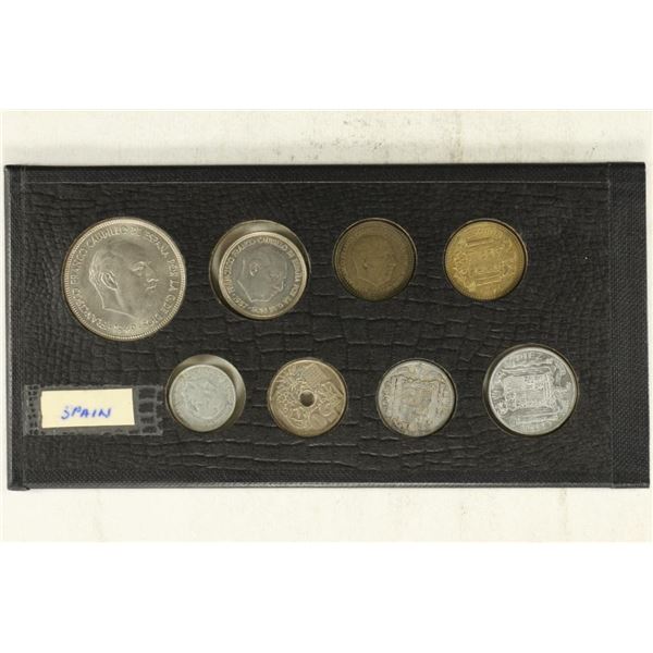 SPAIN 1944-1957 EIGHT COIN SET.