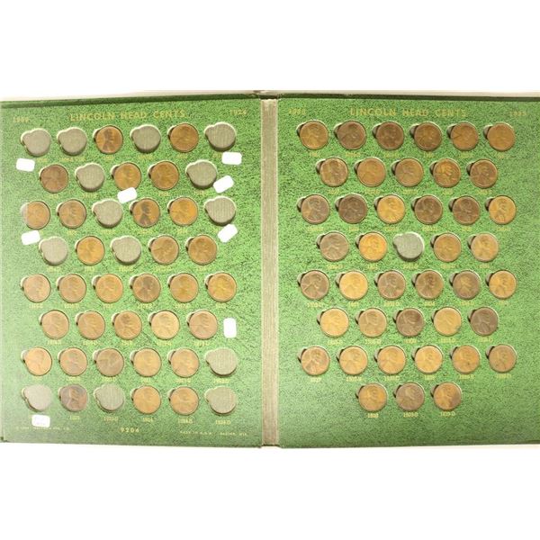 LINCOLN CENTS 1909-1958 ALBUM WITH 123 COINS IN