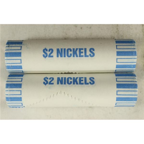 2-$2 ROLLS OF 2010-P JEFFERSON NICKELS BU