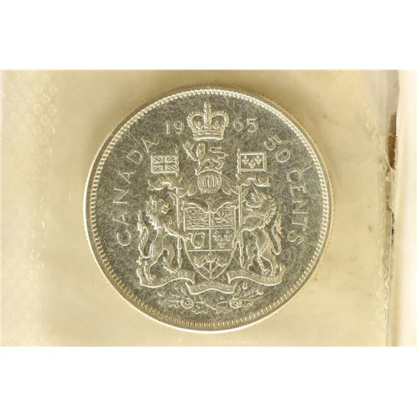 1965 CANADA SILVER 50 CENTS BRILLIANT UNC