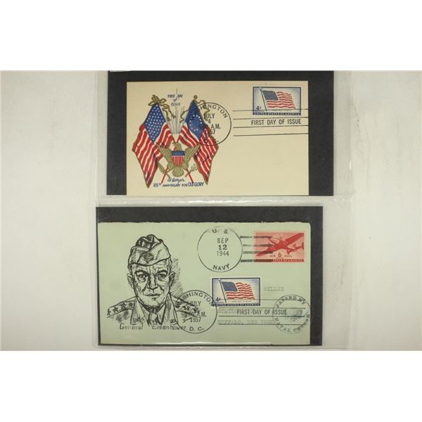4 ASSORTED 1944-1957 1ST DAY COVERS ENVELOPES AND