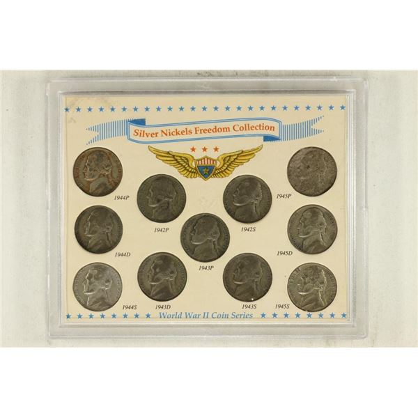 35% SILVER JEFFERSON WAR NICKEL 11 COIN SET