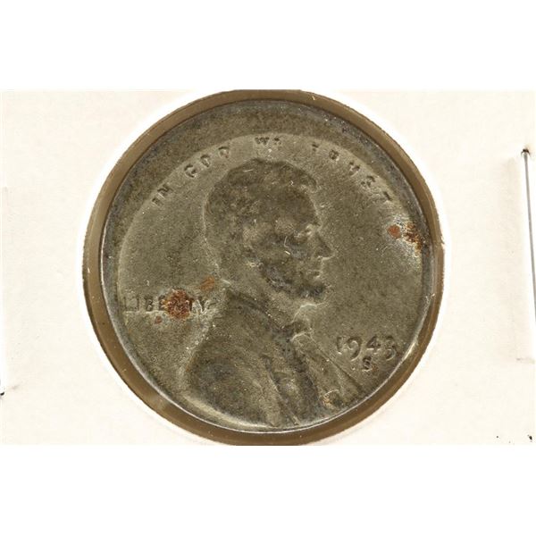 ERROR 1943-S OFF CENTER LINCOLN STEEL WAR CENT