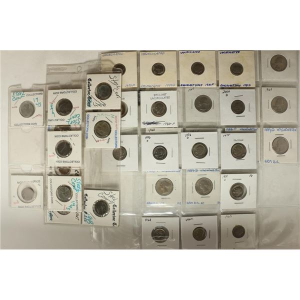 40 ASSORTED US COINS 9 CENTS, 2-5 CENTS, 15-10