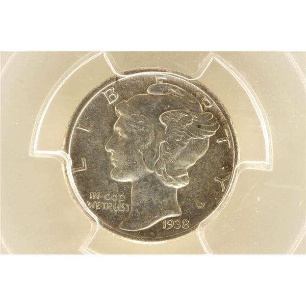 1938 MERCURY DIME PCGS AU55