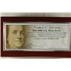 Image 2 : 2012 $100 ONE OZ. .999 PURE SILVER PROOF BILL IN