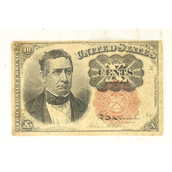 1874 TEN CENT US FRACTIONAL CURRENCY