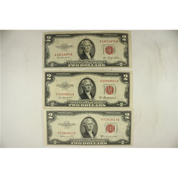 1953, 1953-A & 1953-B $2 RED SEAL NOTES