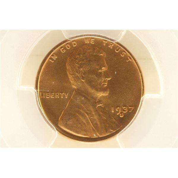 1937-S LINCOLN CENT PCGS MS66RD