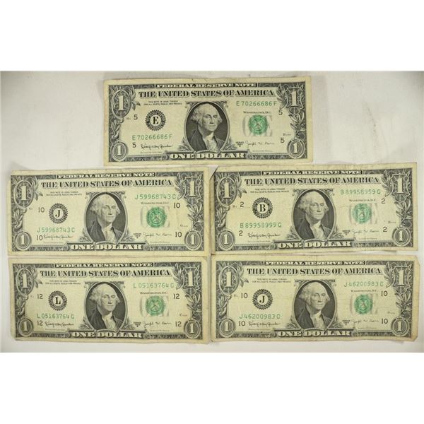 5-1963-B JOSEPH W. BARR $1 FEDERAL RESERVE NOTES