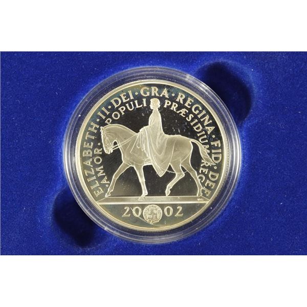 2002 UNITED KINGDOM SILVER PROOF 5 POUNDS