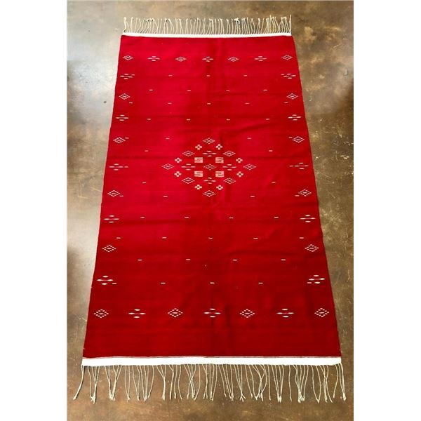 Fine Old Red and White Handmade Mexican Textile
