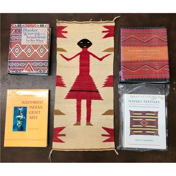 Vintage Navajo Textile and Group of Related Books