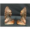 Image 4 : Vintage Indian Head Bronze Book Ends