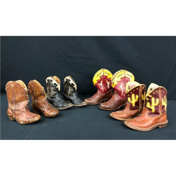Four Pairs of Vintage Kids Cowboy Boots