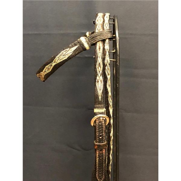 Hitched Horsehair and Leather Bridle