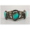 Image 1 : Lovely Vintage Three Stone Turquoise Bracelet