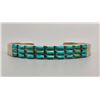 Image 1 : Dainty Vintage Three Row Turquoise Inlay Bracelet