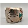 Image 2 : Dazzling Vintage Turquoise and Coral Inlay Bracelet