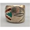 Image 4 : Dazzling Vintage Turquoise and Coral Inlay Bracelet