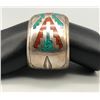 Image 8 : Dazzling Vintage Turquoise and Coral Inlay Bracelet