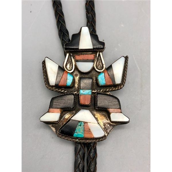 1960s Zuni Inlay Knifewing Bolo Tie