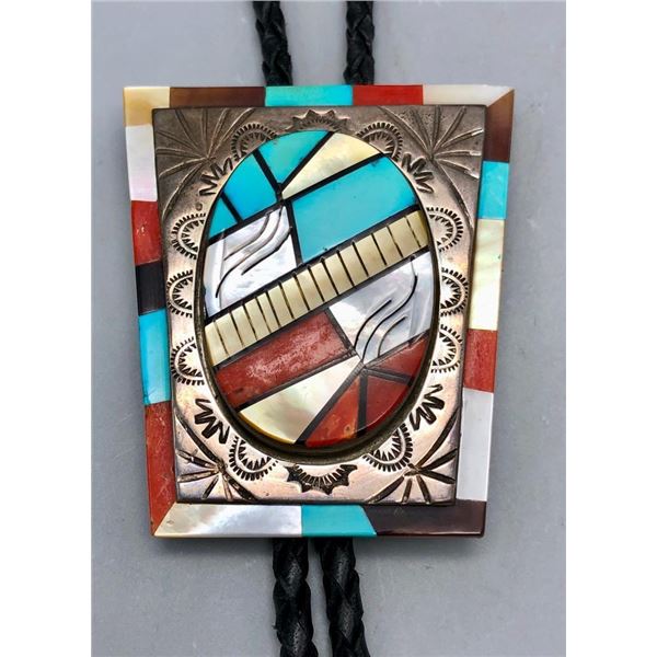 Dazzling Zuni Inlay Bolo Tie