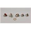 Image 7 : Group of Five Vintage Turquoise and Coral Rings