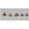 Image 8 : Group of Five Vintage Turquoise and Coral Rings