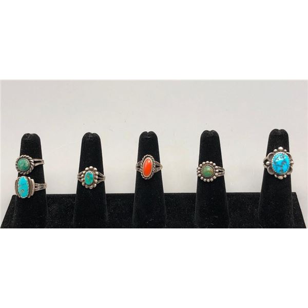 Group of Six Vintage Rings 1940s-1960s Era