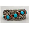 Image 1 : 70s Turquoise and Coral Bracelet