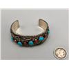 Image 2 : 70s Turquoise and Coral Bracelet
