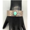 Image 8 : Turquoise and Sterling Silver Bracelet with Stamped Patterns