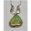 Image 1 : Gorgeous Green Turquoise and Sterling Silver Necklace