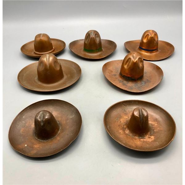 Group of Copper Cowboy Hat Trays