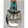 Image 8 : Blue Gator Leather Belt and Sterling Silver Buckle Set