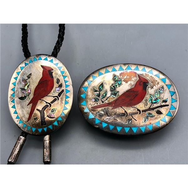 Bolo and Belt Buckle Set by Henry and Linda Barber