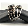 Image 10 : Two Sterling Silver and Onyx Bracelet