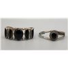 Image 1 : Two Sterling Silver and Onyx Bracelet