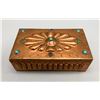 Image 1 : Vintage Navajo Copper Box Accented With Turquoise and Jewels