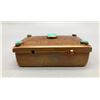 Image 7 : Vintage Navajo Copper Box with Turquoise and Hand Stamped Designs
