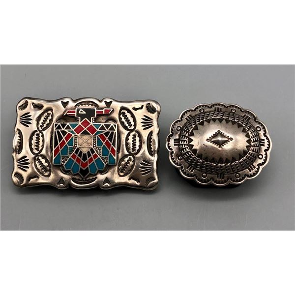 Two Sterling Silver Belt Buckles