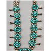 Image 9 : Double Sided Coral and Turquoise Squash Blossom Set