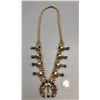Image 2 : Sterling Silver and 12k Gold Filled and Inlay Squash Blossom Necklace