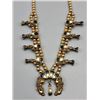 Image 3 : Sterling Silver and 12k Gold Filled and Inlay Squash Blossom Necklace