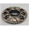 Image 2 : Sterling Silver and Onyx Belt Buckle- Signed